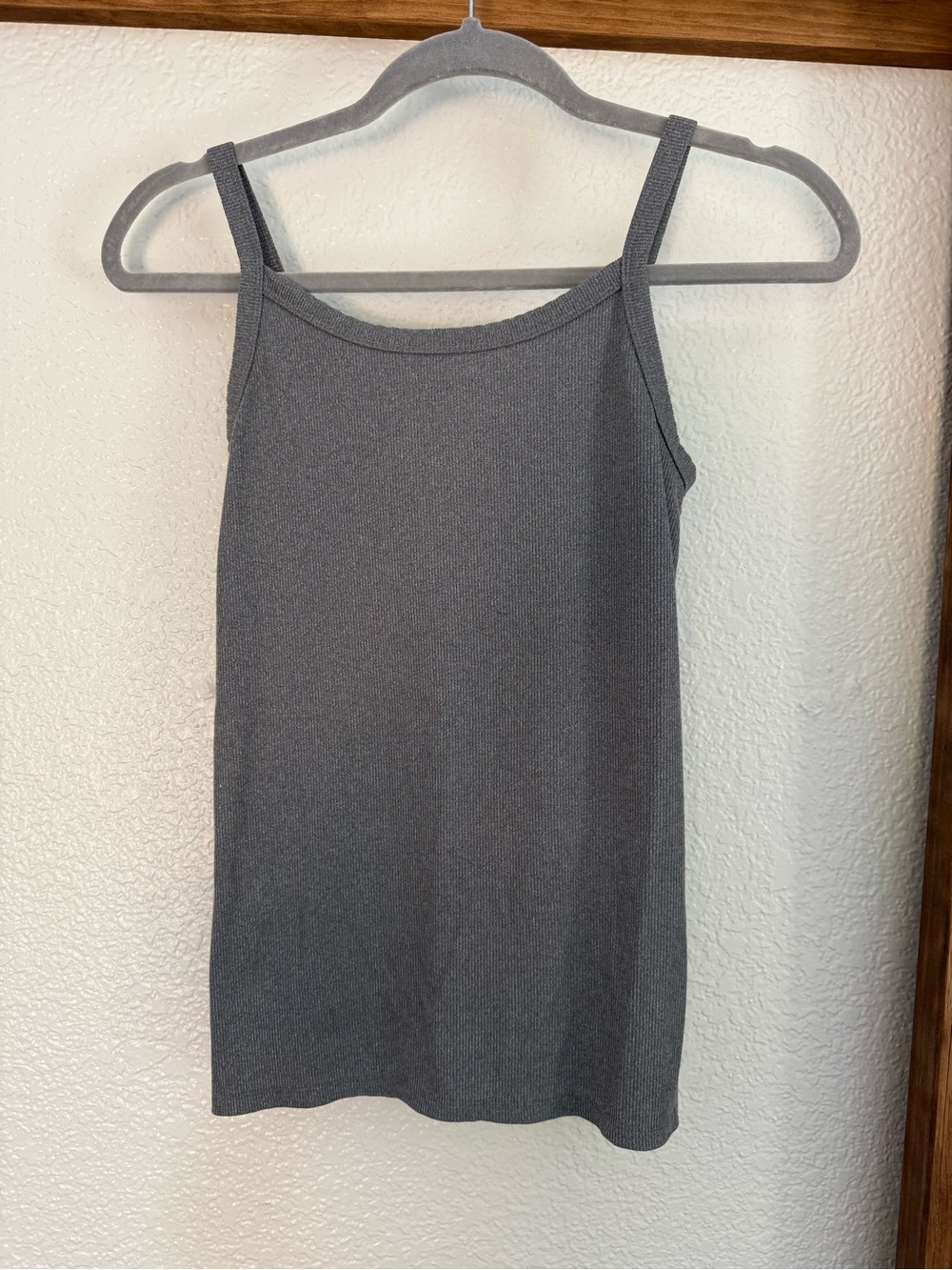 No Boundaries Gray Ribbed Cami Tank
